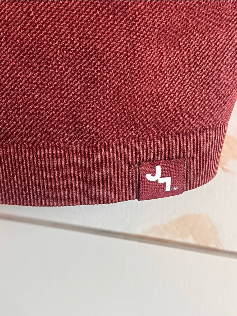 JoyLab Burgundy Ribbed Racerback Crop Top - Picture 4 of 4